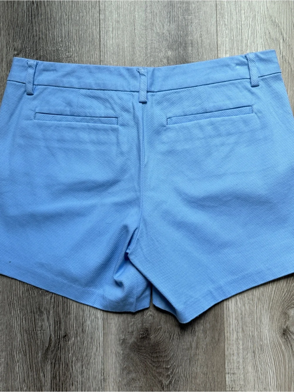 Lilly Pulitzer Blue Piqué Chino Shorts Size 4 Stretch Pockets - 0166